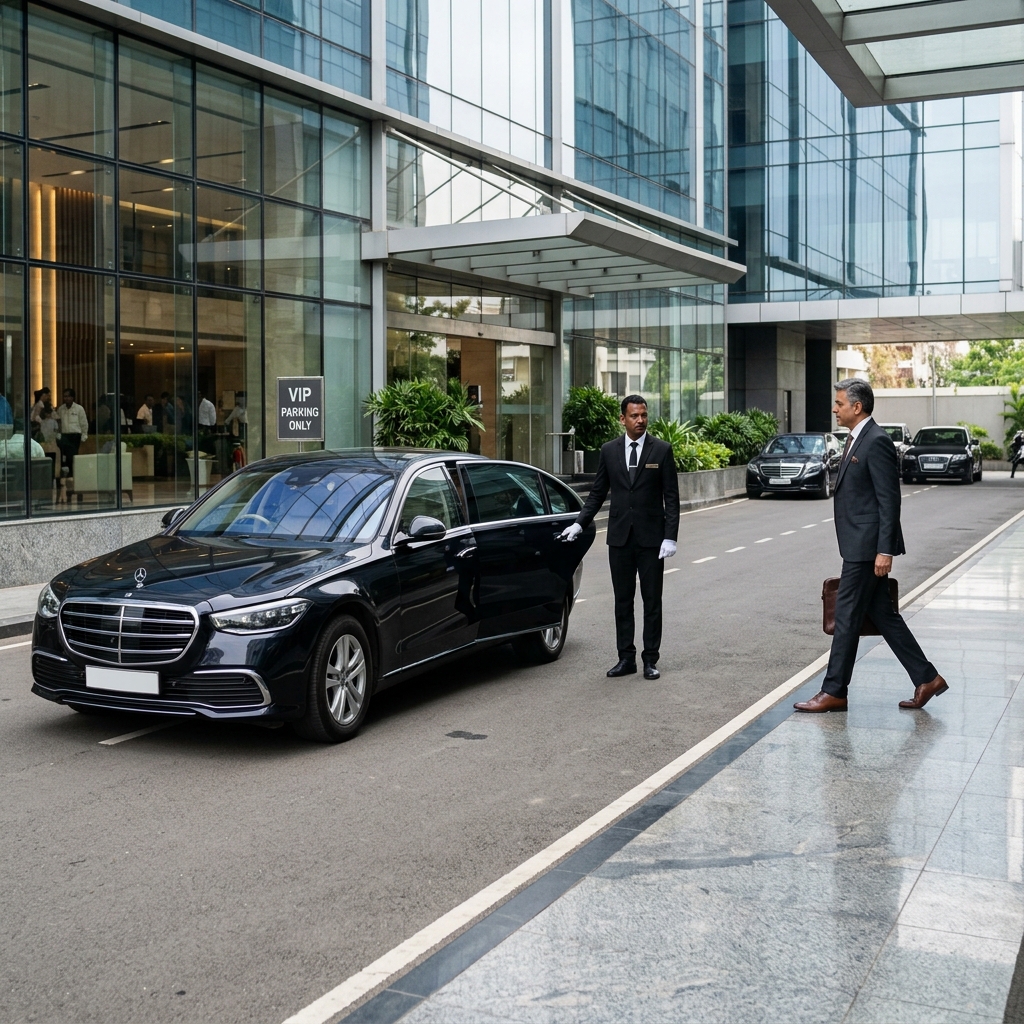 Luxury sedan with chauffeur for CXO leasing